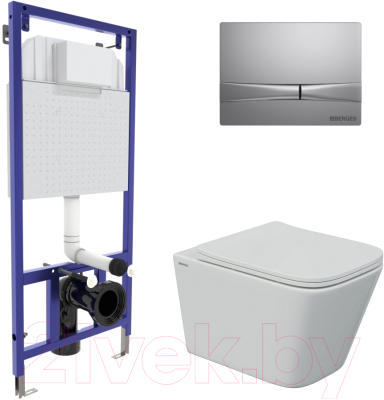 Унитаз подвесной с инсталляцией Berges Floe S Rimless / 043248 - фото
