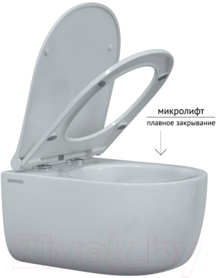 Унитаз подвесной с инсталляцией Berges Ego Rimless / 043249 (с сиденьем)