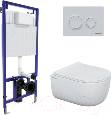 Унитаз подвесной с инсталляцией Berges Ego Rimless / 043250 - фото