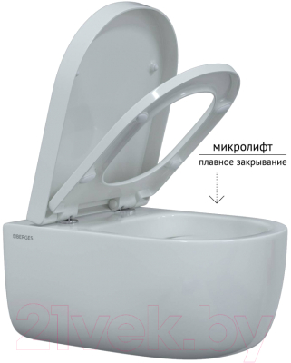 Унитаз подвесной с инсталляцией Berges Ego XL Rimless / 043302 (с сиденьем)