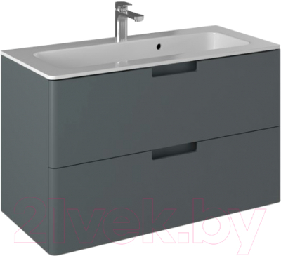 Тумба с умывальником Briz Прато Грэй 100 / 240 03-18100-16 00 ГР (темно-серый матовый) - фото