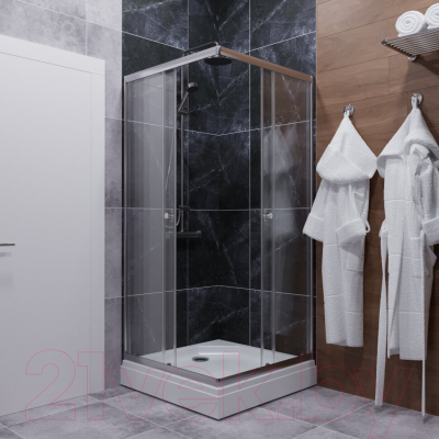 Душевой уголок Triton Вента 80x80 (хром, с поддоном)