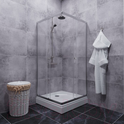 Душевой уголок Triton Вента 80x80 (хром, с поддоном)