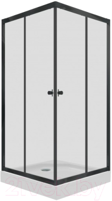 Душевой уголок Triton Вента-Блэк 80x80 (черный, с поддоном) - фото