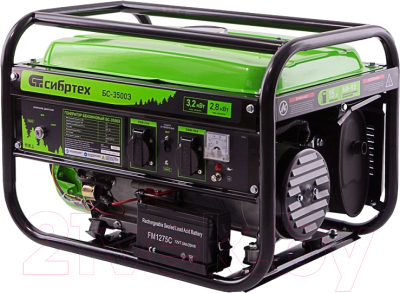 Бензиновый генератор СибрТех БС-3500Э (94538)