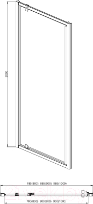 Душевая дверь Aquatek 90x200 / AQ ARI PI 09020BL