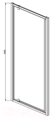 Душевая дверь Aquatek 100x200 / AQ ARI PI 10020BL (черный/прозрачное стекло)