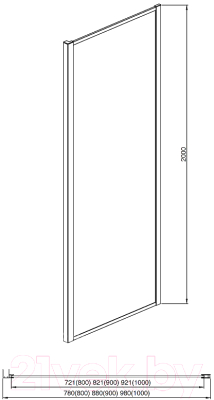 Душевая стенка Aquatek 100x200 / AQ ARI WA 10020BL
