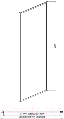 Душевая стенка Aquatek 90x200 / AQ ARI WA 09020BL