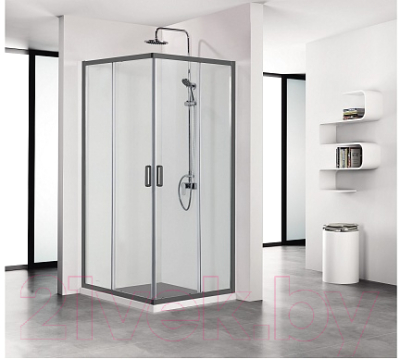 Душевой уголок Aquatek 90x90 / AQ ARI KV 09020BL (черный/прозрачное стекло)