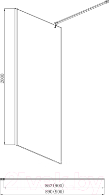 Душевая стенка Aquatek 90x200 / AQ WIW 09020BL