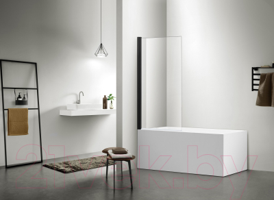 Стеклянная шторка для ванны Aquatek AQ DEL SBA 08015BL