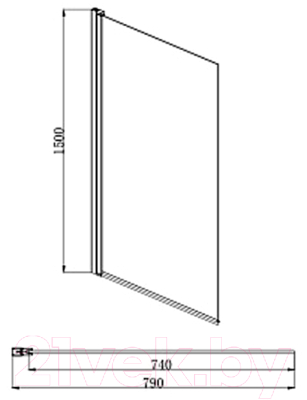 Стеклянная шторка для ванны Aquatek AQ DEL SBA 08015BL