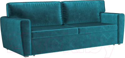 Диван Mebel-Ars Еврокнижка Оскар (бархат сине-зеленый Star Velvet 43 Black Green) - фото