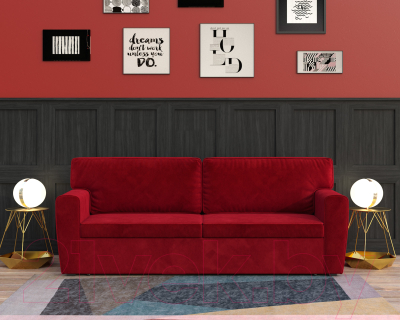 Диван Mebel-Ars Еврокнижка Оскар (кордрой красный)