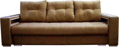 Диван Bobrovmebel Влада 8/2дн раскладной накладки + 2 пенала (микровелюр симпл 45 коричневый) - фото