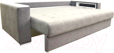 Диван Bobrovmebel Влада 8/2дн раскладной накладки + 2 пенала (микровелюр симпл 30 светло-серый)
