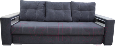 Диван Bobrovmebel Влада 8/2дн раскладной накладки + 2 пенала (микровелюр симпл 54 серый) - фото