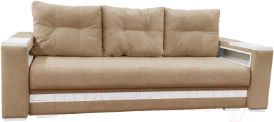 Диван Bobrovmebel Влада 8/2тнц раскладной ТНЦ + 2 пенала (микровелюр симпл 42 бежевый) - фото