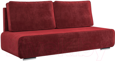 Диван Mebel-Ars Еврокнижка Марк (бархат красный Star Velvet 3 Dark Red) - фото