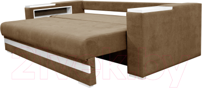 Диван Bobrovmebel Влада 8/2тнц раскладной ТНЦ + 2 пенала (микровелюр симпл 45 коричневый)