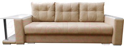 Диван Bobrovmebel Мегаполис раскладной стол слева (микровелюр симпл 42 бежевый) - фото