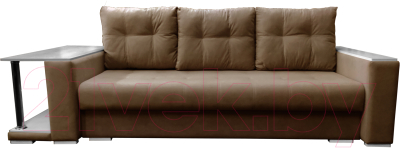 Диван Bobrovmebel Мегаполис раскладной стол слева (микровелюр симпл 45 коричневый) - фото