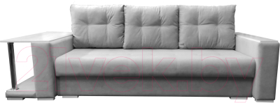 Диван Bobrovmebel Мегаполис раскладной стол слева (микровелюр симпл 30 светло-серый) - фото