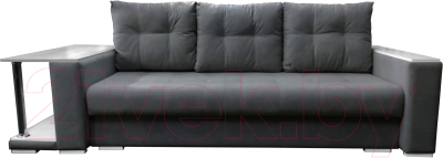 Диван Bobrovmebel Мегаполис раскладной стол слева (микровелюр симпл 54 серый) - фото