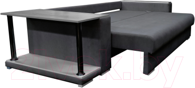 Диван Bobrovmebel Мегаполис раскладной стол слева (микровелюр симпл 54 серый)