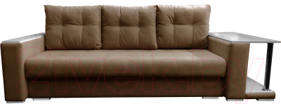 Диван Bobrovmebel Мегаполис раскладной стол справа (микровелюр симпл 45 коричневый) - фото