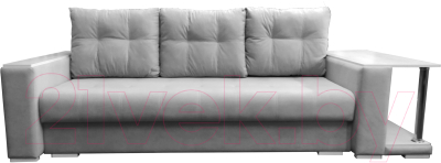 Диван Bobrovmebel Мегаполис раскладной стол справа (микровелюр симпл 30 светло-серый) - фото