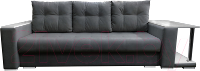 Диван Bobrovmebel Мегаполис раскладной стол справа (микровелюр симпл 54 серый) - фото