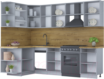 Готовая кухня Интерлиния Мила Шато 1.5x2.6 левая