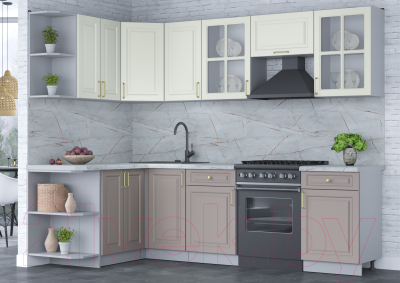 Готовая кухня Интерлиния Мила Шато 1.5x2.6 левая