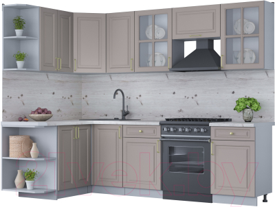 Готовая кухня Интерлиния Мила Шато 1.5x2.6 левая - фото