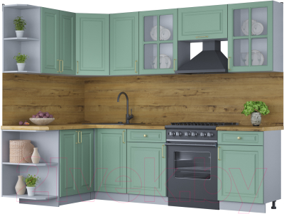 Готовая кухня Интерлиния Мила Шато 1.5x2.6 левая - фото