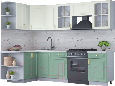 Готовая кухня Интерлиния Мила Шато 1.5x2.6 левая - фото