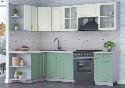 Готовая кухня Интерлиния Мила Шато 1.5x2.6 левая