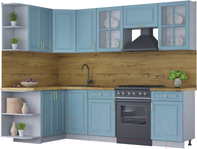 Готовая кухня Интерлиния Мила Шато 1.5x2.6 левая - фото