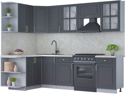 Готовая кухня Интерлиния Мила Шато 1.5x2.6 левая - фото