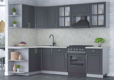 Готовая кухня Интерлиния Мила Шато 1.5x2.6 левая