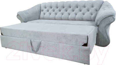 Диван Bobrovmebel Арго 4(Н) раскладной (микровелюр симпл 30 светло-серый)