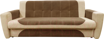 Диван Bobrovmebel Модерн 2 книга раскладной (микровелюр симпл 45/симпл 42 коричневый/бежевый) - фото