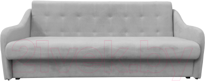 Диван Bobrovmebel Элит 15 раскладной (микровелюр симпл 30 светло-серый) - фото
