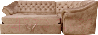 Диван угловой Bobrovmebel Арго 2(Н) раскладной (микровелюр симпл 42 бежевый)