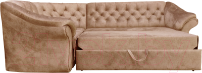 Диван угловой Bobrovmebel Арго 2(Н) раскладной (микровелюр симпл 42 бежевый)