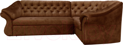 Диван угловой Bobrovmebel Арго 2(Н) раскладной (микровелюр симпл 45 коричневый) - фото