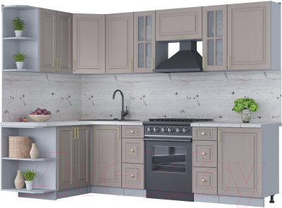 Готовая кухня Интерлиния Мила Шато 1.5x2.7 левая - фото