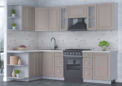 Готовая кухня Интерлиния Мила Шато 1.5x2.7 левая